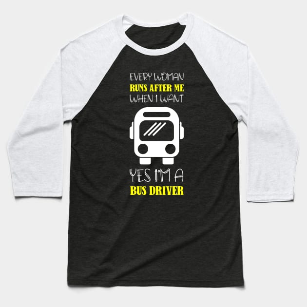 Bus bus driver school bus autobus Baseball T-Shirt by Johnny_Sk3tch